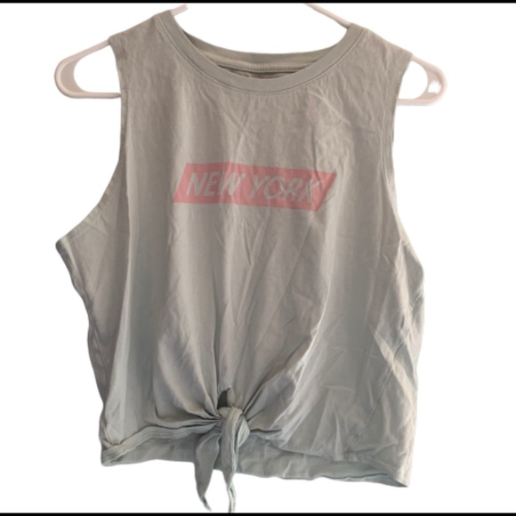 Cotton On Tops - Tbar Limited Large Muscle Tank Top Blue New York